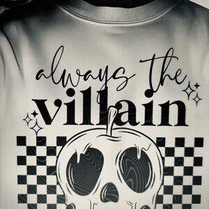 Custom Black and White Graphic Sweatshirt perfect for Halloween